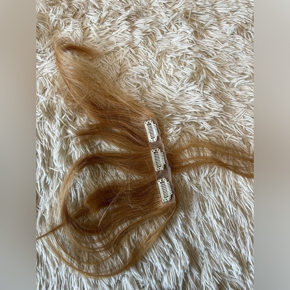 Invisible Frontal Mesh Lace Bangs clip in  strawberry Blonde - Picture 7 of 7